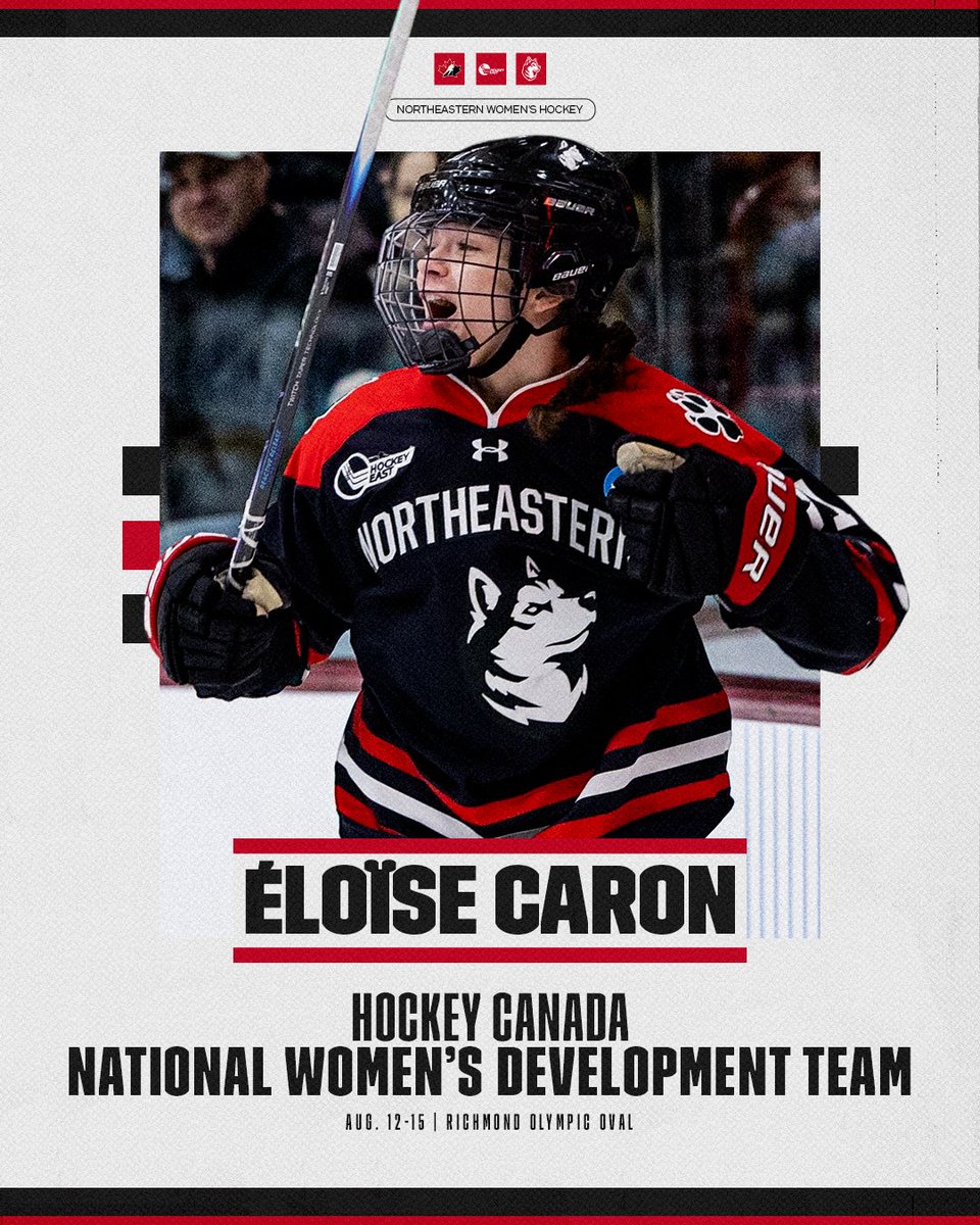 GoNUwhockey's tweet photo. Two for two! 

Éloïse Caron and Stryker Zablocki have earned roster spots on Canada's National Women's Development Team. The NWDT will face the U.S. in a three-game series from Aug. 12-15. 

📰: https://t.co/32kijHyWAC https://t.co/kHwGM3bAwv