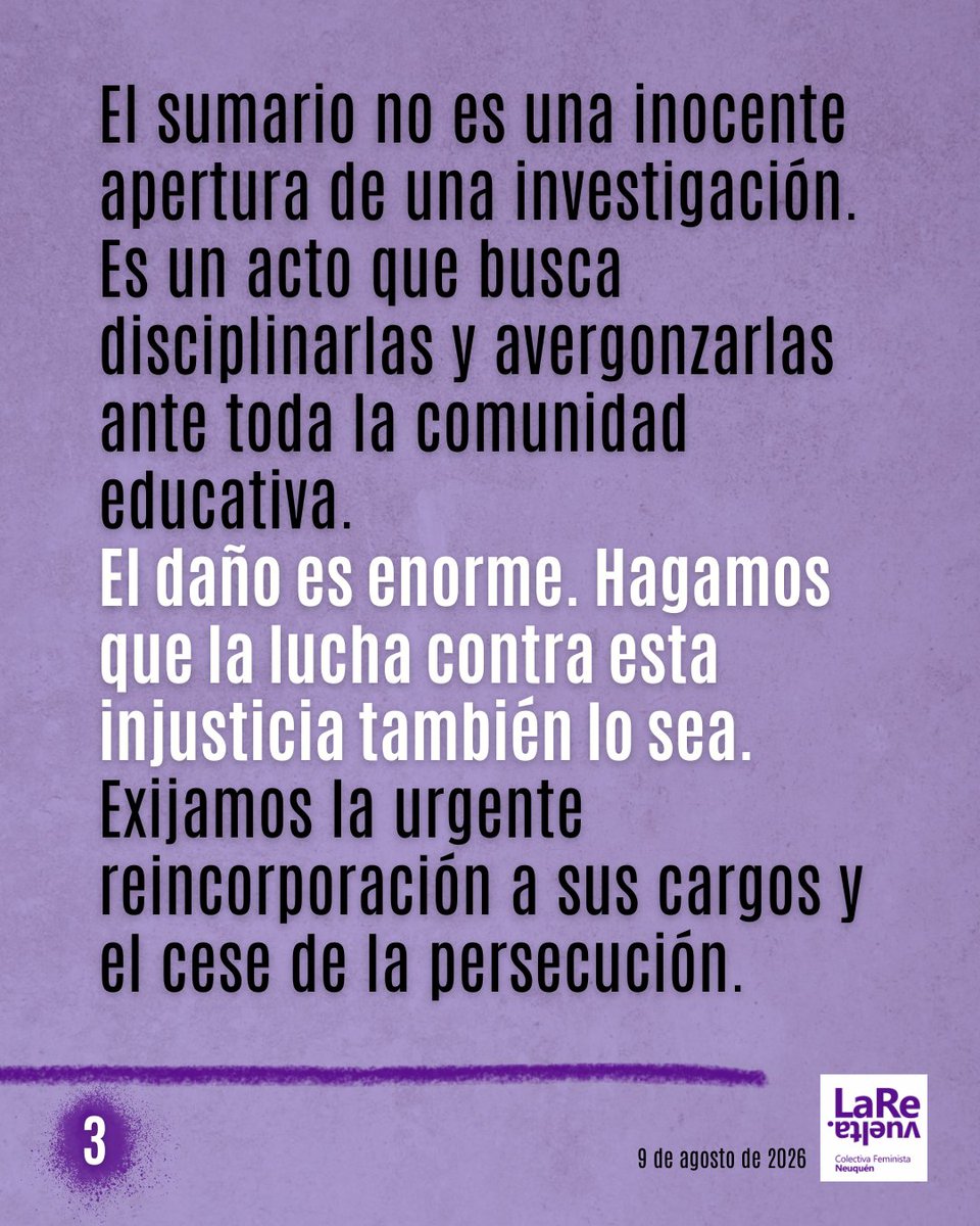 LaRevuelta_ok's tweet photo. 💜Sumate al abrazo a las cuatro compañeras docentes y consejeras del Instituto de Formación Docente Continua de Villa Regina (Río Negro), sumariadas y separadas de sus cargos docentes por defender los derechos laborales de quienes se desempeñan en la formación docente. 💜 https://t.co/DskG24HtfY