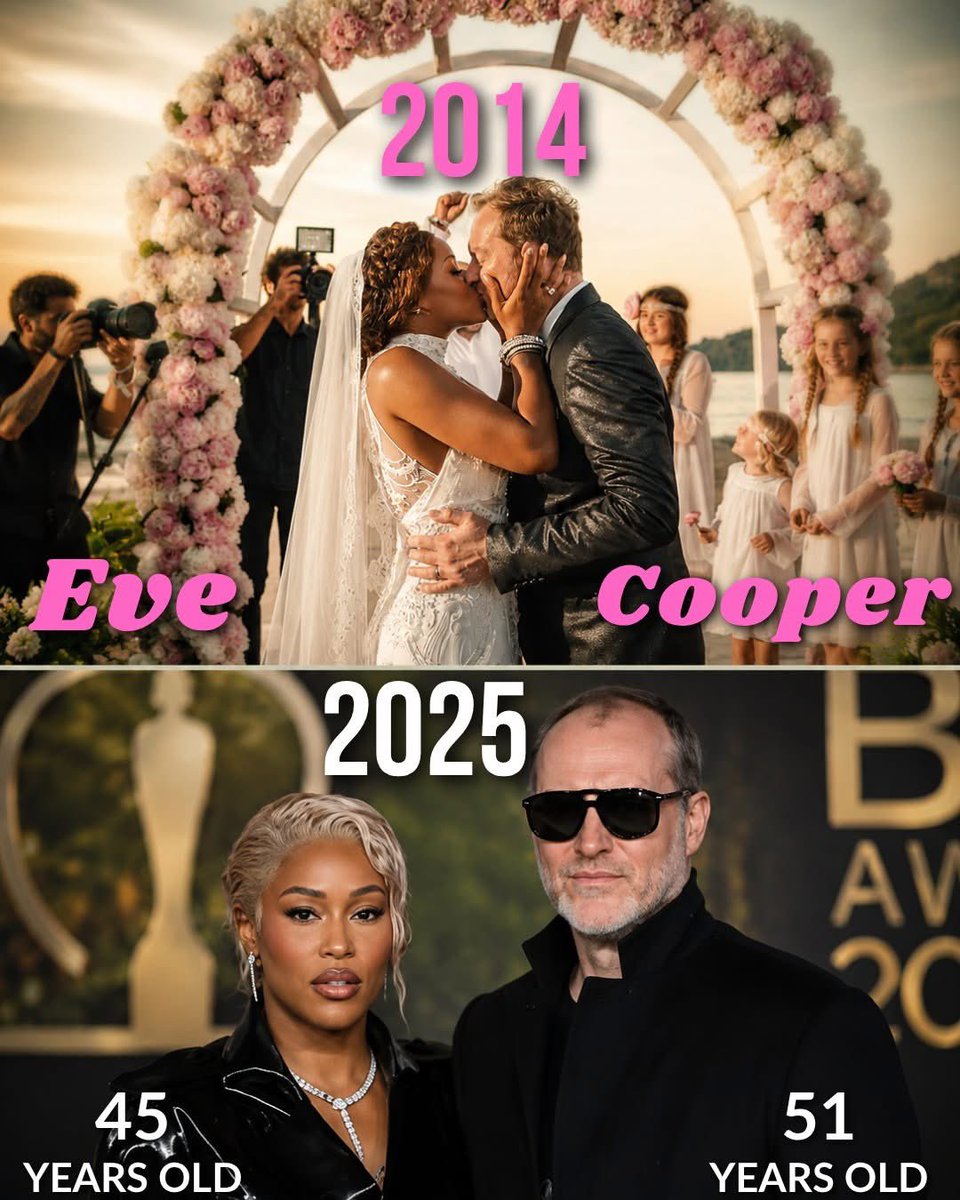 charlesmore25's tweet photo. rapper and actress Eve (Eve Jihan Cooper) and her husband, Maximillion Cooper, showcasing their transformation across 11-year https://t.co/ENClCpIKvj