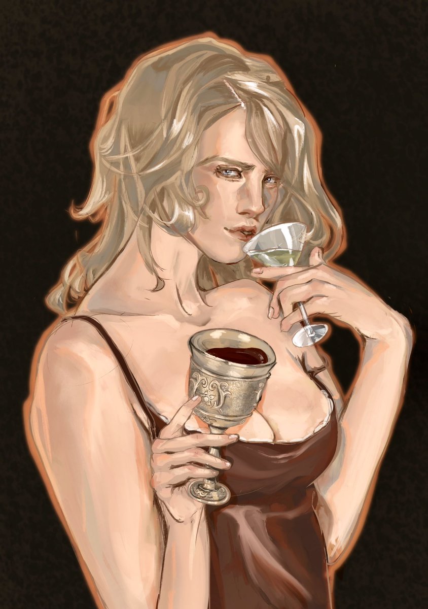 SufocateOnASock's tweet photo. fem!daeron double fisting drinks with her big naturals…that’s my  failson eldest daughter  🍸🍷

#daerontargaryen #akotsk https://t.co/4ErkN9YUN3