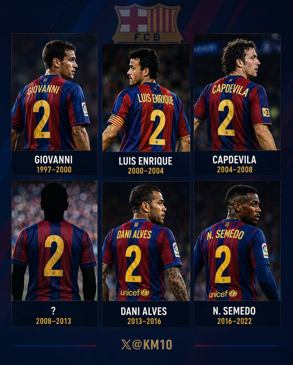 martyr_xx's tweet photo. Guess the missing player that wear number (2) for Barcelona from 2008 till 2013

LEVEL——EXTREMELY_HARD💀 https://t.co/zTmzx2sCGr