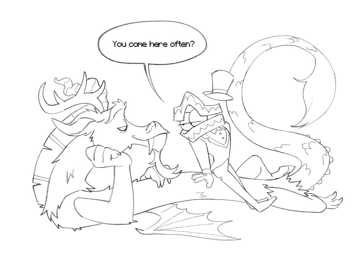 KermaHillway's tweet photo. Friend of mine told me to draw Discord for the first time. My very normal response was to insert Caine somehow.

// #TADC #TheAmazingDigitalCircus #MLP https://t.co/AFZrRRYaiu
