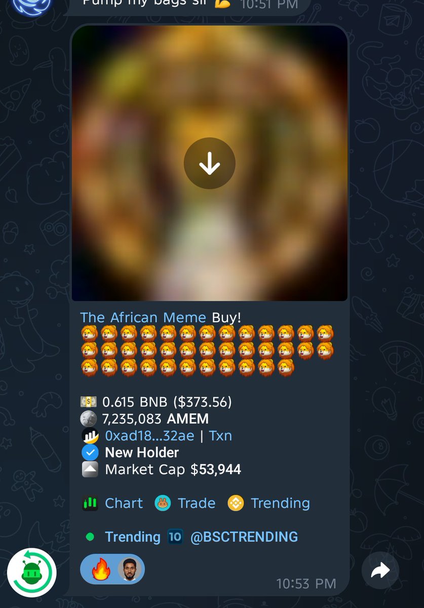 SirBenefit's tweet photo. $AMEM just hit another ATH! 🔥🔥🔥🔥

Beyond it just hitting a new ATH, all I'm seeing are new holders who believe in the $AMEM vision enough to bet their resources on it.

Buys like the one below is more than just another buy, but a testament of conviction and believe in the movement.

Africa is the bull run...

$AMEM | BSC | CA: 0x0B9237Fc2D9b2bA19023ddBCCF0Dd649092bb649