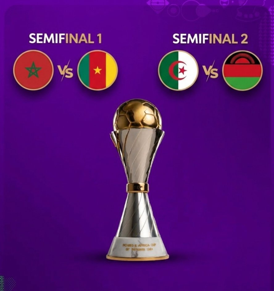 BeddaJaouad's tweet photo. 🚨 رسميًا.. اكتمال المربع الذهبي لكأس أمم إفريقيا للسيدات!

أشرقت شمس نصف النهائي الإفريقي، وحسمت الأميرة السمراء أسماء فرسانها الأربعة. تصادمات كروية مثيرة تَعِد بالكثير من الإثارة والتشويق.

📍المغرب 🆚  الكاميرون 
📍الجزائر 🆚 مالاوي https://t.co/tS3ttMyjSq