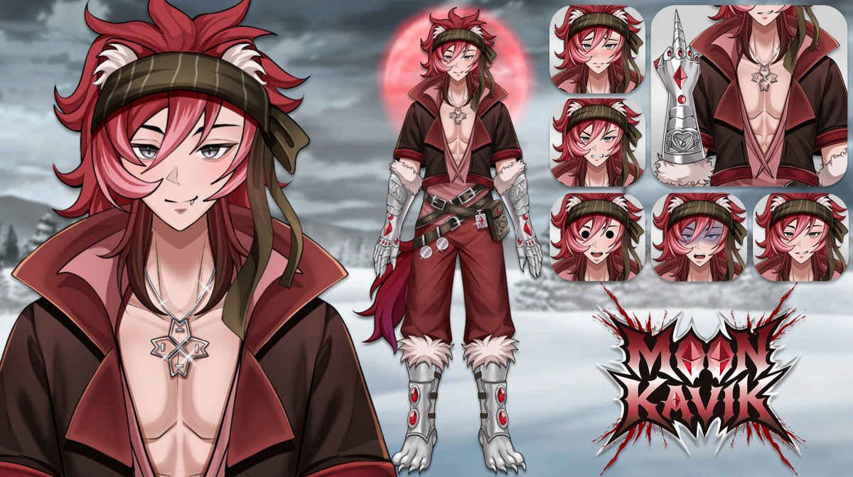 MoonKavik's tweet photo. MODEL REVEAL!!!!!!

Meet Moon Kavik, a Wolverine Demi-Human Mercenary VTuber!

He's a freelance mercenary who travels from place to place, taking on contracts and missions wherever they lead him. His reputation and the moniker "Moonghost" have spread far beyond the Adventurers' Guild, making him someone people seek out when a job calls for dirty work, dangerous targets, or things better left out of official records. If the pay is worth the risk, Moon is willing to get his hands dirty.

I'm very happy with the character's design and how the model turned out. That being said, I want to give a huge thank you to @fuhai_sama for designing him, and to @LucienFerr_ for making the model. Please go show them some love!