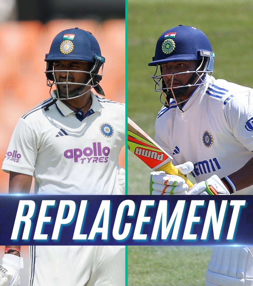 SportsChronix's tweet photo. 🚨 Sai Sudharsan has been ruled out of the Sri Lanka Test series due to injury.

Sarfaraz Khan has been named as his replacement. 🇮🇳

|#SLvIND | #TeamIndia |
| #SarfarazKhan | https://t.co/2KE8uOpKSP