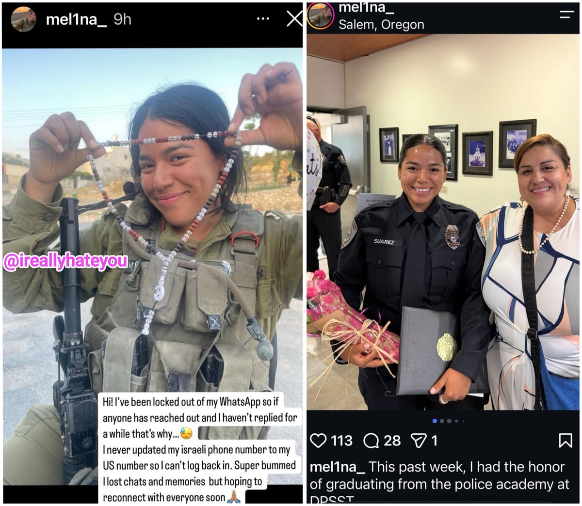 ireallyhateyou's tweet photo. Here's a collage of this war criminal's transformation for easy sharing. Let your friends in Oregon and especially in Portland know. Her name is Melina Suarez. https://t.co/LxHccJGsjq