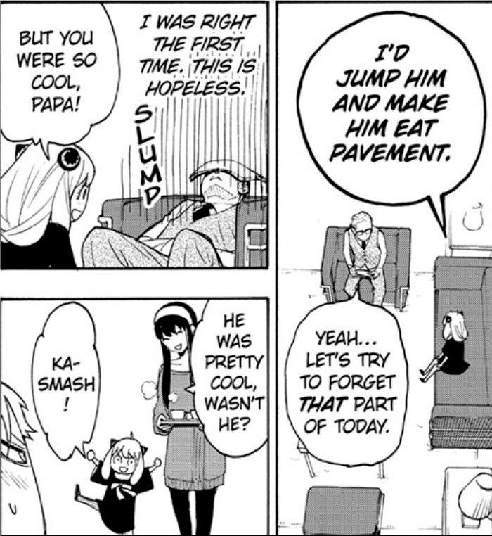 twwiyorr's tweet photo. so grateful the anime really showed off loid blushing at anya and yor complimenting him hahaha #SPY_FAMILY #sxf https://t.co/4ftcf1zZdv