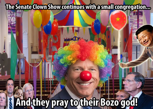 videojewels's tweet photo. @BasedMikeLee There is a Deep State clown show going on in the Senate and it needs to stop.  At this point the Senate looks like it is profoundly anti-American and pro-circus... https://t.co/ldh55tOggr