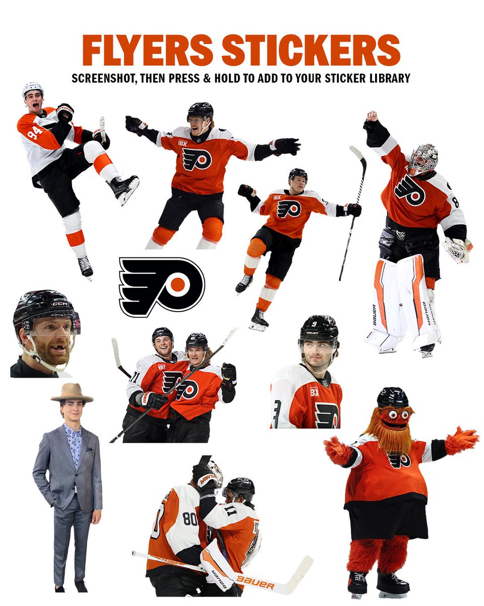 NHLFlyers's tweet photo. Some new iMessage stickers, from Flyersmin to you. 🤝 https://t.co/xfTmEmdVMy