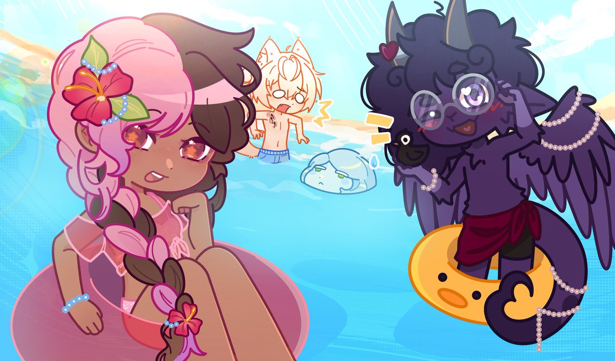 ChibiMation's tweet photo. Happy August Chibimation! I hope you're all having a wonderful summer so far! It's the time of year where we pack our bags and take a trip down to the beach! Remember to enjoy the sun, cool off in the water and have some barbecues 🌊 🔥
‿‿‿‿‿‿‿
organized by @/fleurene. https://t.co/Nb2zddgm4k