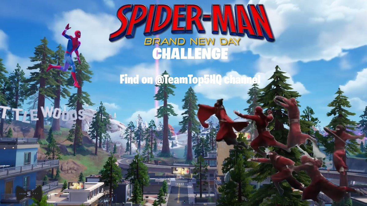 TeamTop5's tweet photo. 8.14.26 is a Brand New Day. #SpiderManBrandNewDay challenge arrives in 5 days, 🕷️watch the official premiere on the @TeamTop5HQ channel. ‼️#Fortnite https://t.co/vN0jqXloEV