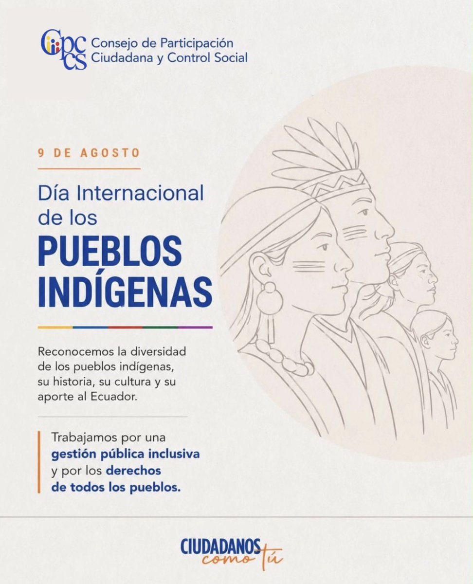CpccsEc's tweet photo. Hoy reconocemos la fuerza, identidad y diversidad de los pueblos indígenas, cuyas voces son fundamentales para construir una sociedad más justa, participativa e inclusiva.

La democracia se construye con todos. 🇪🇨 https://t.co/Wf0Zmr7eh2