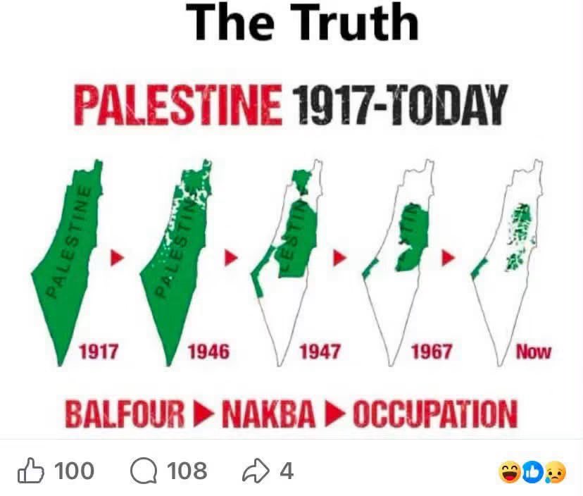 RomaissaTahar's tweet photo. Palestine, from the Balfour Declaration until now!!!

And this proud people continues to resist.
Despite the enemy and the traitors, they resist !!!!!! https://t.co/IkZcLuaDXt