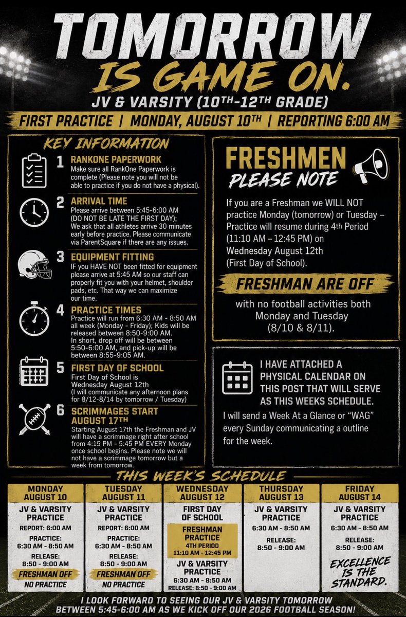 ridgerecruiting's tweet photo. Panthers Week At A Glance
๐๐๐
#LetsGoPanthers https://t.co/uLRh9kyMYz