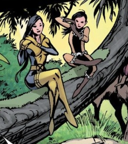 vampyrobat's tweet photo. laura trying to imitate psylocke and braid her own hair, oh my heart she's so small https://t.co/xtlEo5Z5U4