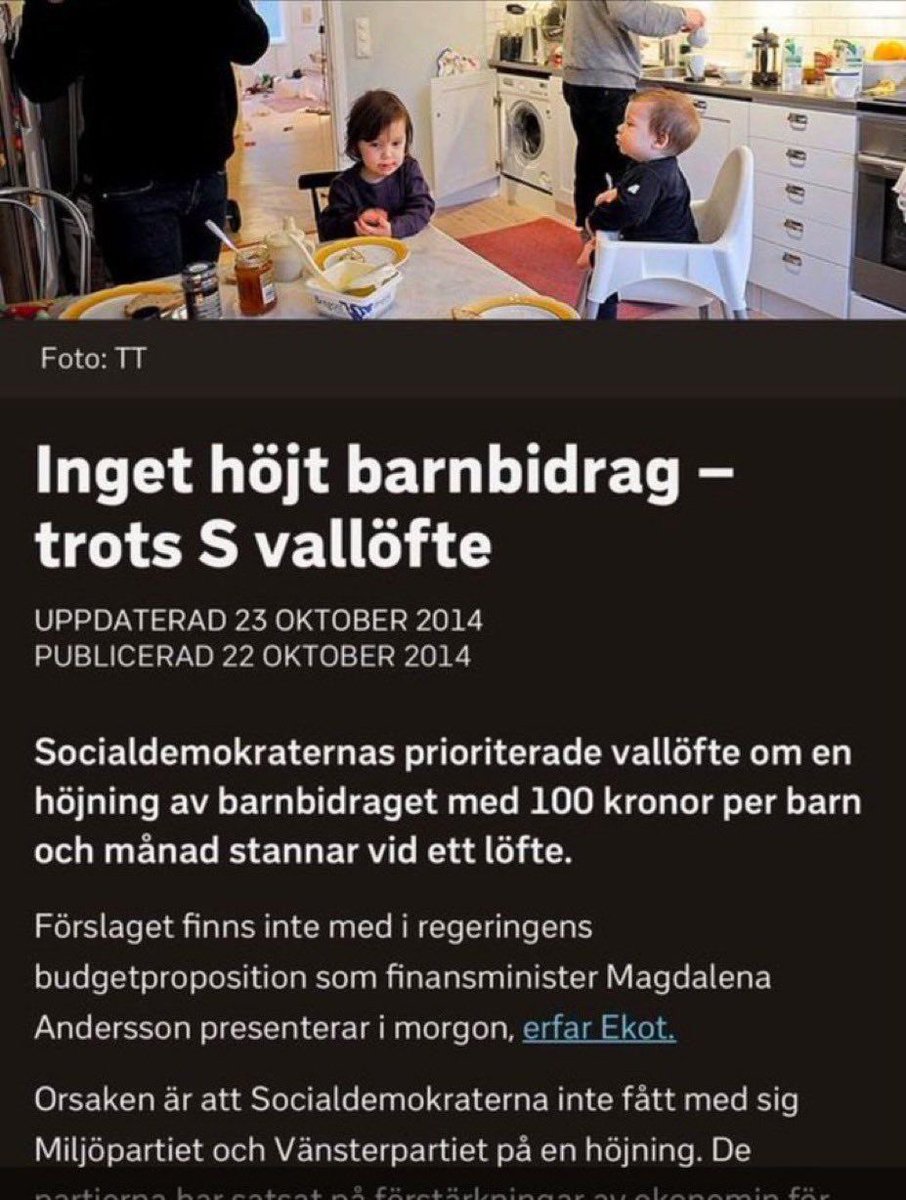 beckmansasikter's tweet photo. Du kommer ihåg 2014?

Frågan är om de 08 baserade medierna gör det eller är man megafon till Sveavägen 68 eller granskande redaktioner? 

Vi andra kan iaf hjälpa till att påminna väljarna om hur socialdemokrater förhåller sig till vallöften om höjda barnbidrag https://t.co/hgqXfqgNda