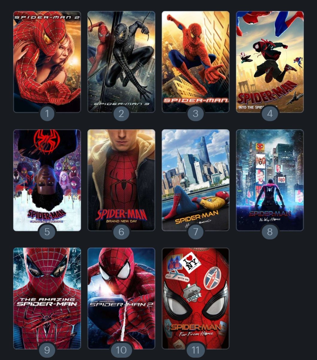 Zac__Zacarias's tweet photo. Finalmente o meu ranking do homem aranha 🥹🥹🥹 que vocês acharam ??? https://t.co/lDAD1rzIhM