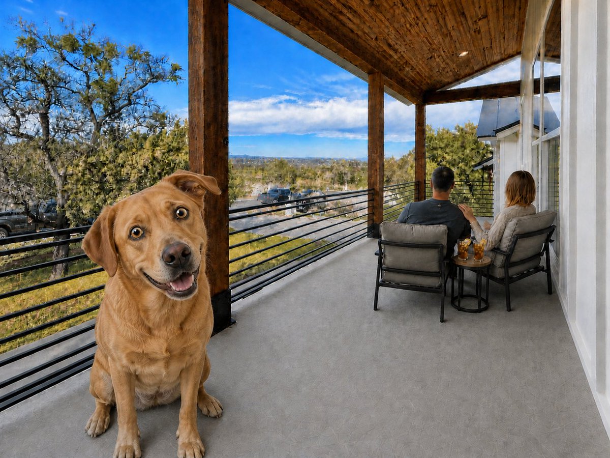texasphoto's tweet photo. HEY, NEIGHBORHOOD DOGS! 🐾

Sorry about the intense eye contact. I get excited about houses.

My people are home builders, and they built this one at 1321 Prospect Horseshoe Bay. Naturally, I handled the important inspections:

✓ Is the porch big enough for afternoon naps? Yes. https://t.co/iLxCST6Vc7