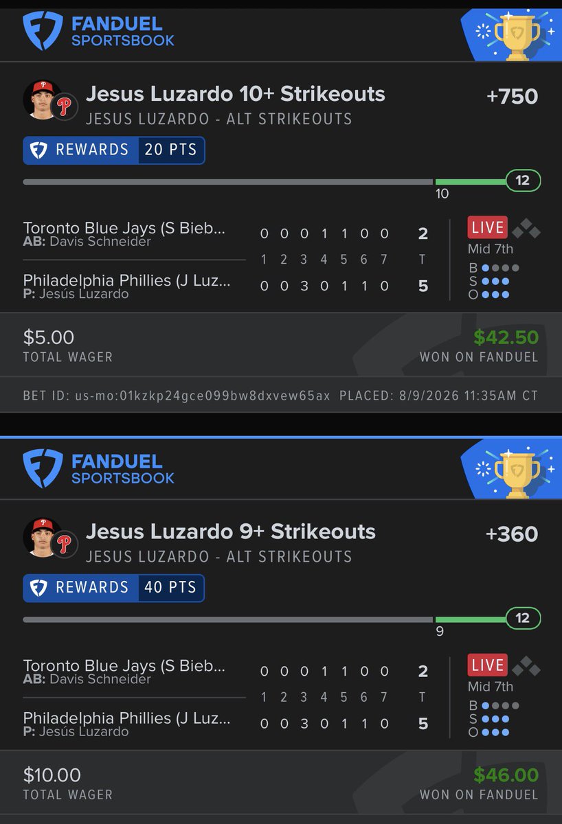 slammysharp's tweet photo. Miz 9+✅
Luzardo 🪜10+✅

S/o @PropFinderApp where I get all my reads. Think that's it for me today! https://t.co/830zBiaIAt