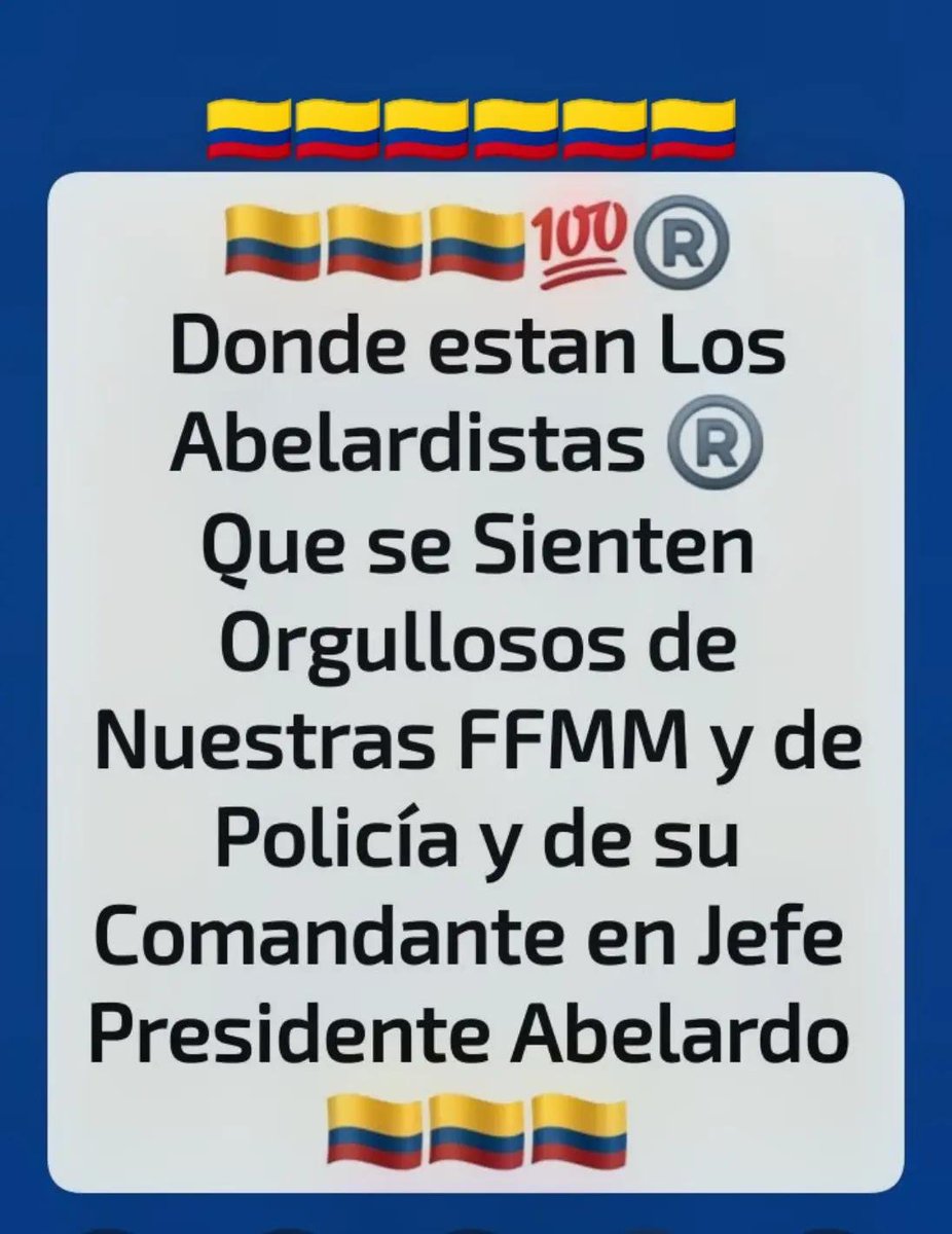 AnalistaClara's tweet photo. FIRMES POR LA PATRIA! 🇨🇴✊️ Mi apoyo y reconocimiento a nuestras FF. MM. y de Policía, siempre al servicio de Colombia. 🫡🇨🇴 https://t.co/rCiXjfRJop