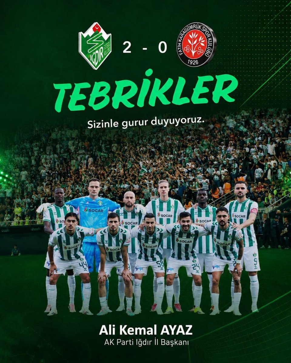 akemalayaz's tweet photo. Sezona galibiyetle başlayan Alagöz Holding Iğdır FK’mızı yürekten tebrik ediyorum! 
Milletvekilimiz ve Kulüp Başkanımız Sayın Cantürk Alagöz’ün öncülüğünde, hemşehrilerimizin büyük desteğiyle inşallah bu sezonun sonu şampiyonluk, bu yolun sonu Süper Lig olacak! 🏆 https://t.co/21vndY7TOc