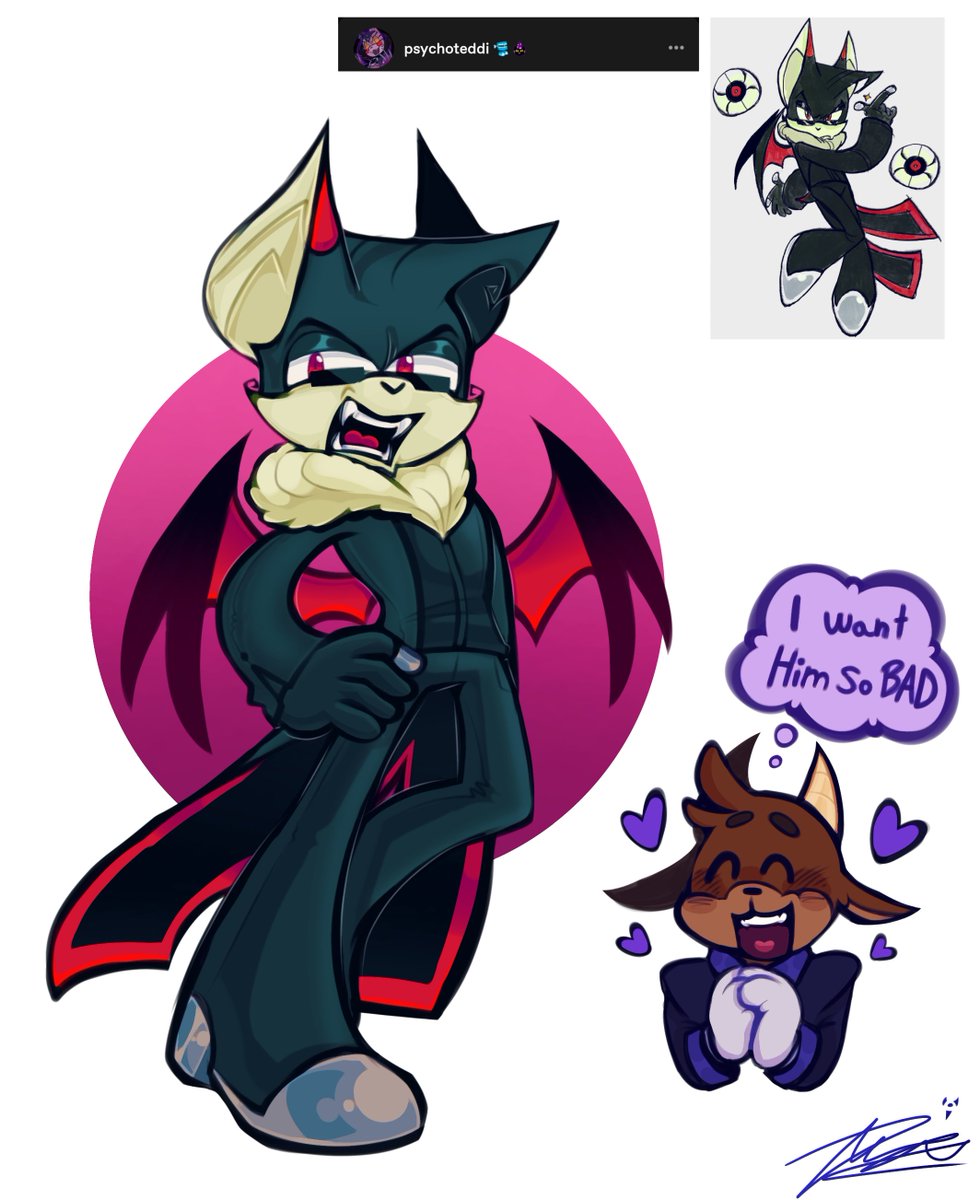 FlannyCartoon's tweet photo. Bloodsuckers? More like Bloodwinners idk 😭😭 I love the Ivo Bat of @psychoteddyyyy ✨💗

ITS SOOOO PEAK 
#Stobotnik #dreggman #Sonicthehedgehogㅤㅤㅤ #agentstone https://t.co/4jOTOJlkWK