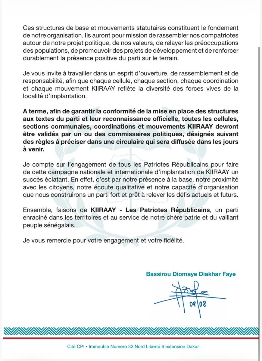 drelhadjiAdiouf's tweet photo. KIIRAAY - LES PATRIOTES RÉPUBLICAINS https://t.co/91mBkcLliX