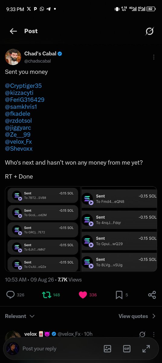 MaherZweb's tweet photo. @chadscabal @Cryptiger35 @kizzacyti @FeriG316429 @samkhris1 @fkadele @rzdotsol @jiggyarc @Ze___99 @velox_Fx @Shevoxx Congratulations guys 🎉🎉🎉🎉 
All done ✅ 

Dsw1ma8gDDmpTuVnmrVSF5FrJpvj6d4aGBAPXeTqChQZ https://t.co/CX6vV6AhLQ