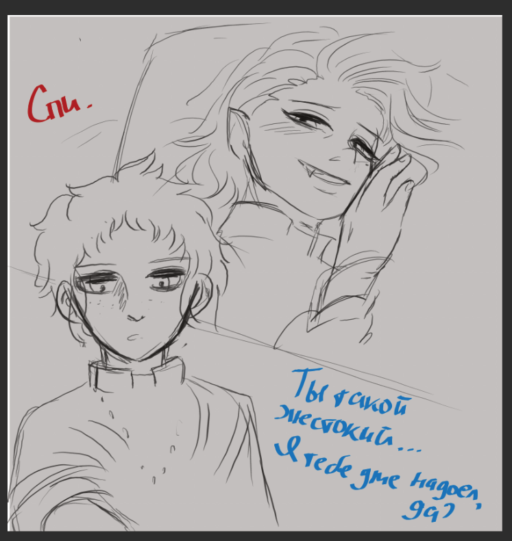 neutralurker's tweet photo. really quick sketch...
this is based on a moment from @mskvptshk's priest AU fic! i'm thankful for the inspiration! https://t.co/D5ZSobhzDv