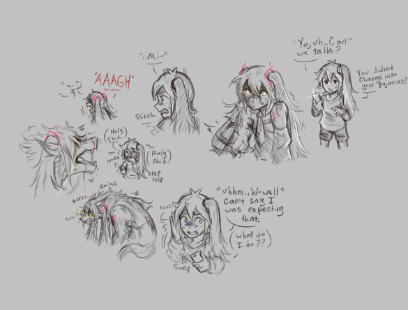 NebulaJ3lly's tweet photo. I’m always shy to share story ideas but I’m kinda doing this to see if there’s an interest 

I had this concept in October last year and I was wondering if anyone would read a short mini comic type thing with this plot line? (Ik the image to represent this is vague-) https://t.co/n3nVKjXVhh