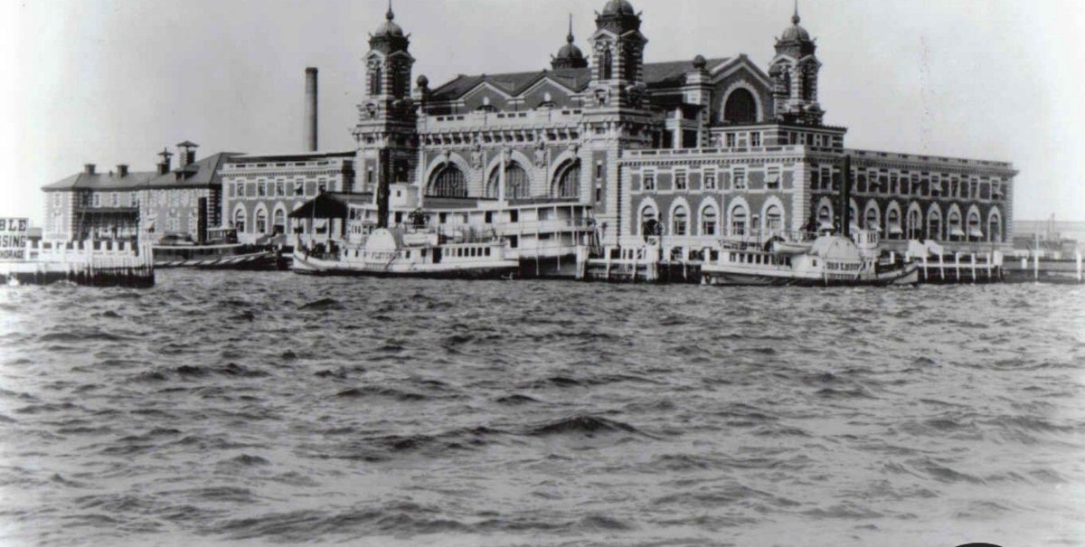 Ginasassyass's tweet photo. Ellis Island immigrants
arrived by ship, faced medical and legal inspection on the spot, and were admitted in the large majority of cases. 
They came seeking work in an industrial economy with almost no federal welfare safety net. 
Over generations their children and grandchildren adopted English, intermarried, and integrated into American life.

Its not the same people coming now. In recent years illegal crossings or visa overstays have produced a large unauthorized population. English proficiency is not common in   migrant communities. Residential patterns show a lack of national identity, especially where large low-skilled inflows exist. Ethnic enclaves are on the rise.
The earlier system selected for people who could quickly support themselves under open but inspected entry does not fit today's patterns.