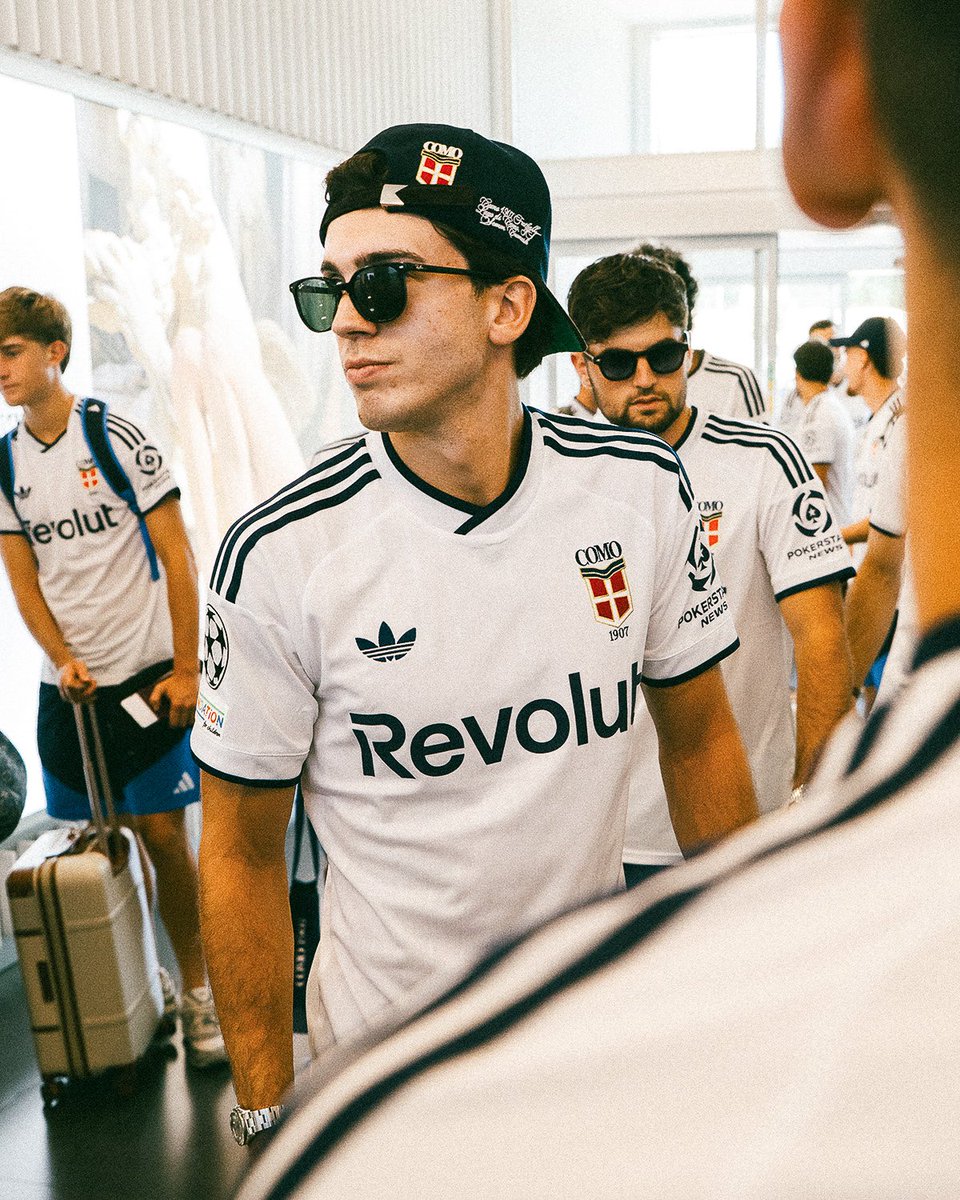 Como_1907's tweet photo. The first journey of Como 1907’s new away jersey was a special one.

As the squad travelled to the UK for pre-season, the shirt left Como for the first time, entering a new setting and marking the beginning of a new chapter for the club.

Available now online https://t.co/9pT3kbQ2j4 and at official Como 1907 stores.