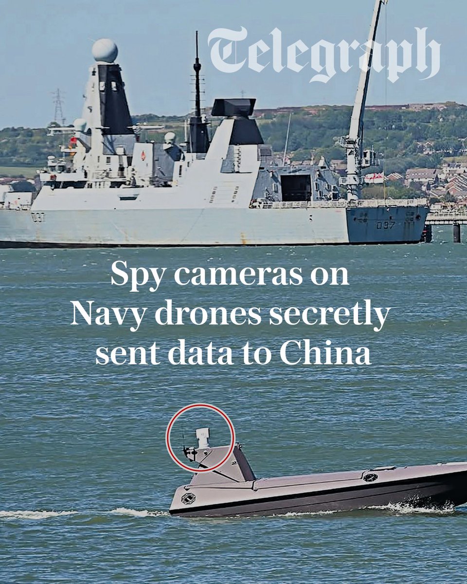 Telegraph's tweet photo. Royal Navy spy drones used by Britain’s elite special forces secretly sent data to China, The Telegraph can reveal.

The cameras on the K3 Scout surveillance drones had components made in China which were secretly transmitting information to a device in the country.

The Royal Marines have been using the £12m fleet since March and the Ministry of Defence (MoD) was forced to remove all internet connectivity from the cameras after discovering the breach.

🔗 https://t.co/8LqRAttB6Y