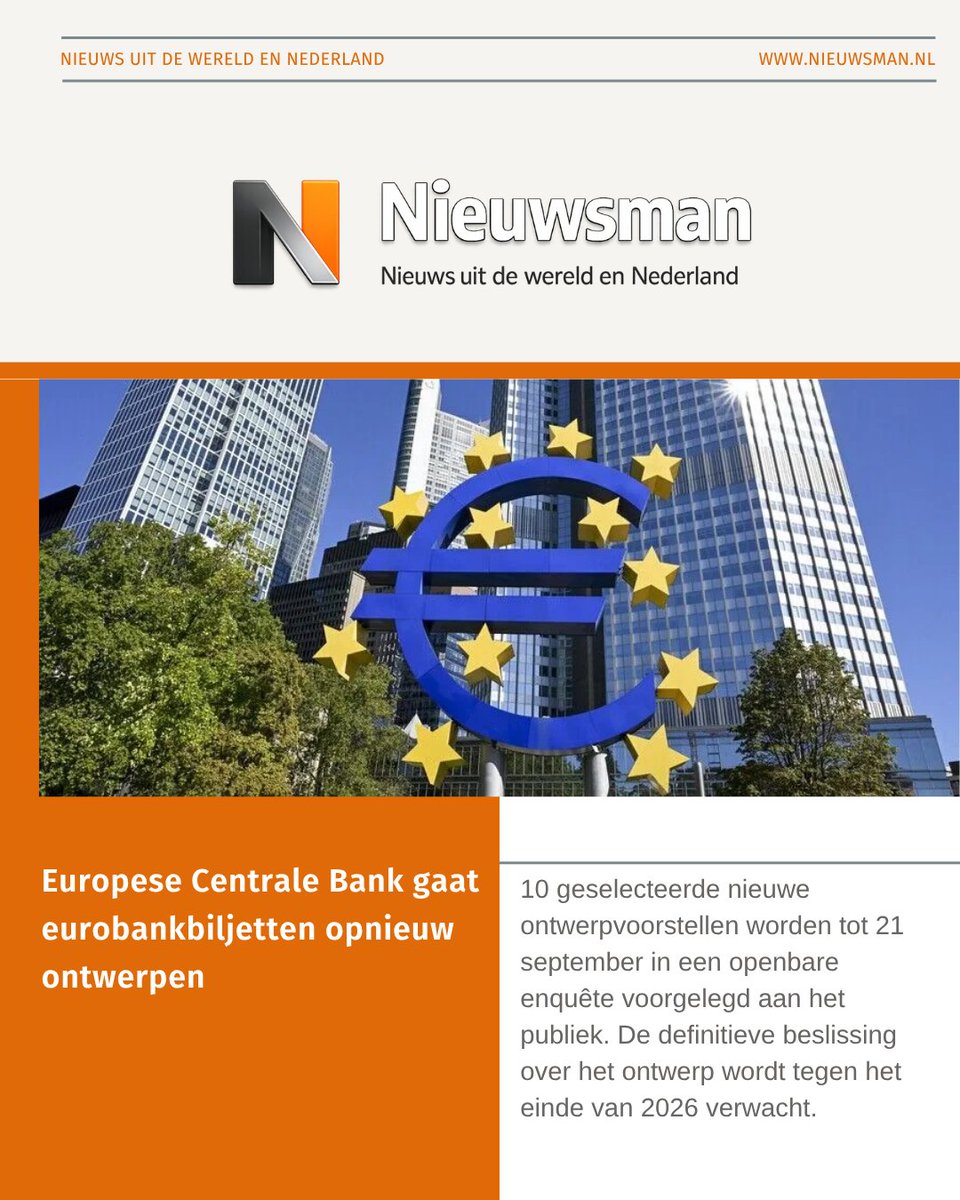 Nieuws_man's tweet photo. Europese Centrale Bank gaat eurobankbiljetten opnieuw ontwerpen https://t.co/a5L97byxLq