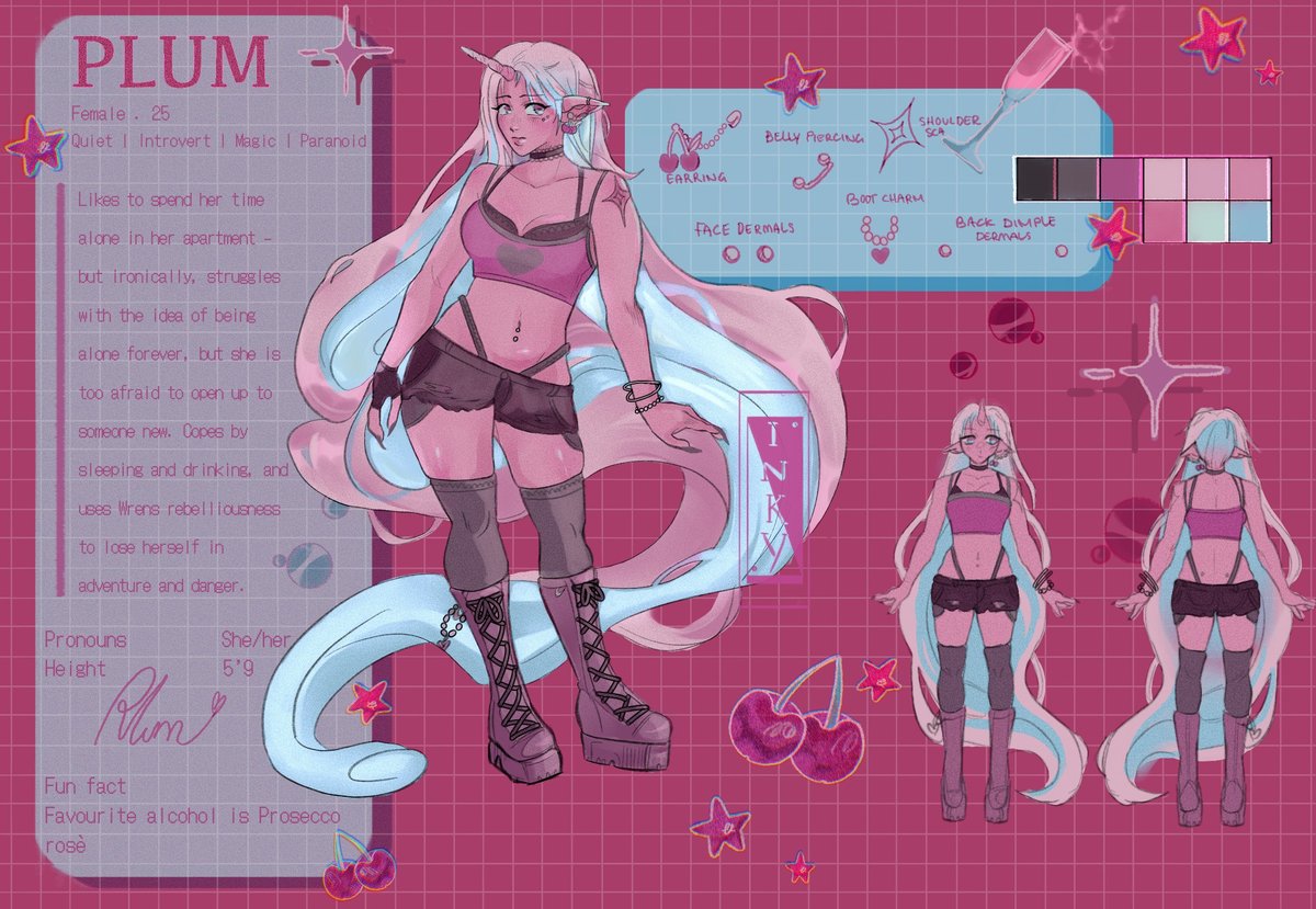 CrabbInky's tweet photo. Updated character sheet for artfight 2027 !
I hopped on the grind this year mid season... so I didn't have time to update character details as it was my first artfight! But it was SOOOOO fun
Will def be participating next year
Anyway here is my Unicorn OC plum
#OC #artfight2026 https://t.co/9BUgBg3qsg