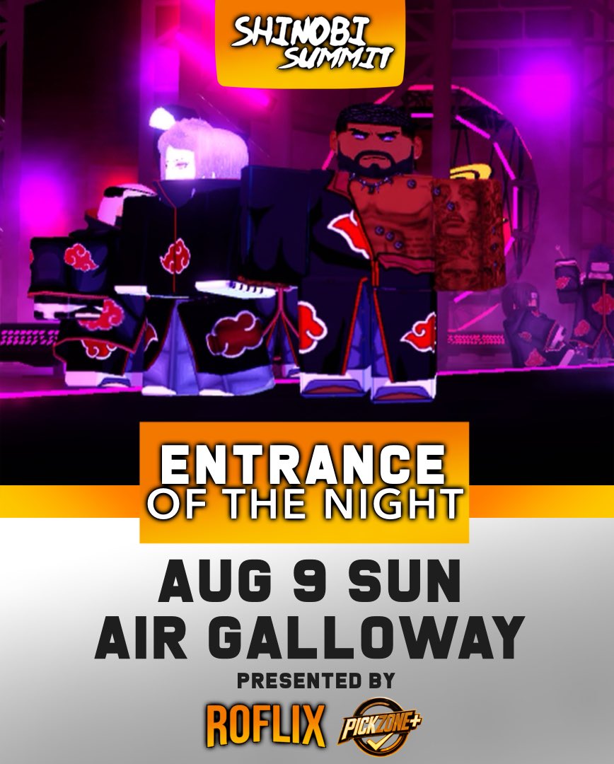 RoFlix_Studios's tweet photo. 🏆 ENTRANCE OF THE NIGHT 🏆

Air Galloway (@AirRxllinz) made an entrance worth remembering. 🔥

Congratulations to Air Galloway on taking home the Entrance of the Night award at @LEGACYONRBLX Shinobi Summit!

🎥 Award Presented By RoFlix &amp; @PickZoneSports 

#ROFLIX2026 #LEGACY https://t.co/s2HAtdw9uV