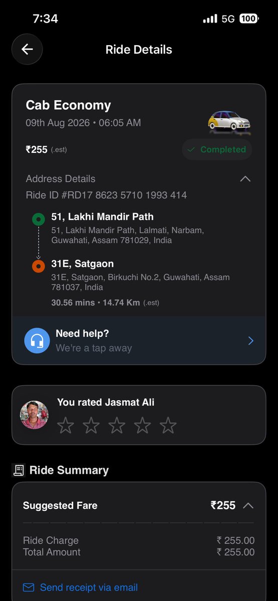 imgitartha's tweet photo. @rapidoapp_ This driver left me before reaching the destination and I had to walk 1.5 kms myself. Not a good experience with rapido. I need a compensation https://t.co/UXGS067T5O