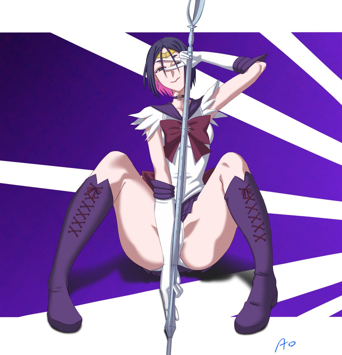 aO_no_sora_00's tweet photo. Commission @HolsDeGadao Ushi Gozen in Sailor Saturn Outfit 💜

#UshiGozen
#丑御前
#FGO� https://t.co/DWYqM2TRmb