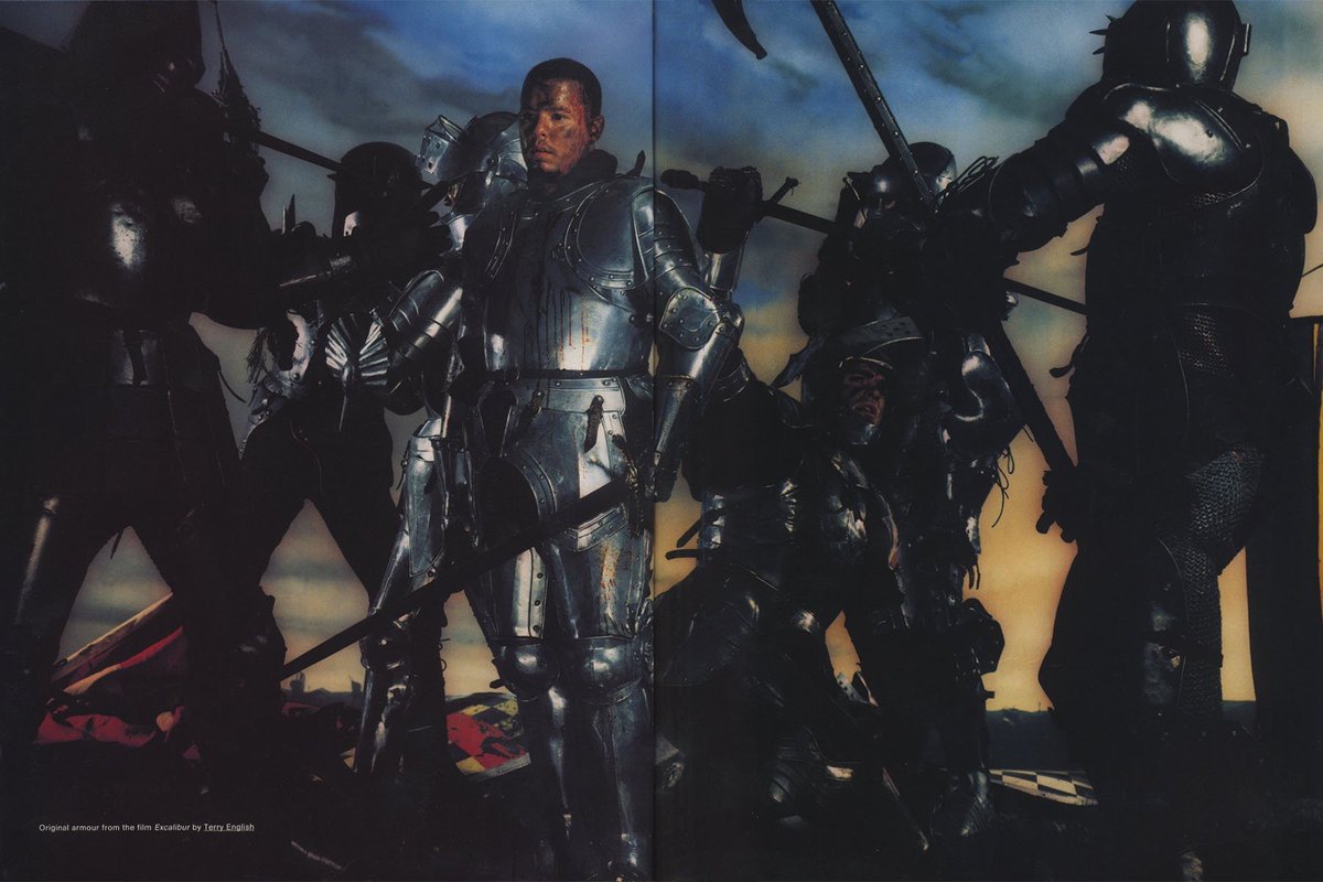 suddenxfear's tweet photo. the dark knight returns by alexander mcqueen &amp; jeremy scott for the face magazine, 1998 https://t.co/KAyyRByqeN