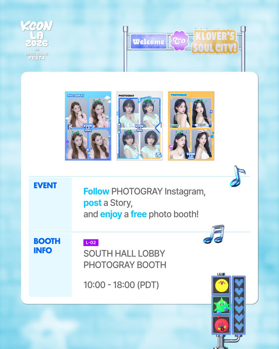 kconusa's tweet photo. [#KCONLA2026] with PHOTOGRAY

Strike a pose at the PHOTOGRAY booth at KCON LA 2026 📸
Join the event and enjoy a FREE PHOTOGRAY photo booth experience!

📍SOUTH HALL LOBBY PHOTOGRAY BOOTH
⏰ 10:00 - 18:00

-
𝐆𝐄𝐓 𝐘𝐎𝐔𝐑 𝐓𝐈𝐂𝐊𝐄𝐓 𝐍𝐎𝐖!
🎟️ https://t.co/ANYHzUuKb5 

🔗Ticket Info 
https://t.co/iJRABamsFz

-
KCON LA 2026
AUG 14-16
https://t.co/0wcVXgZVPl Arena, LA Convention Center

Let’s #KCON