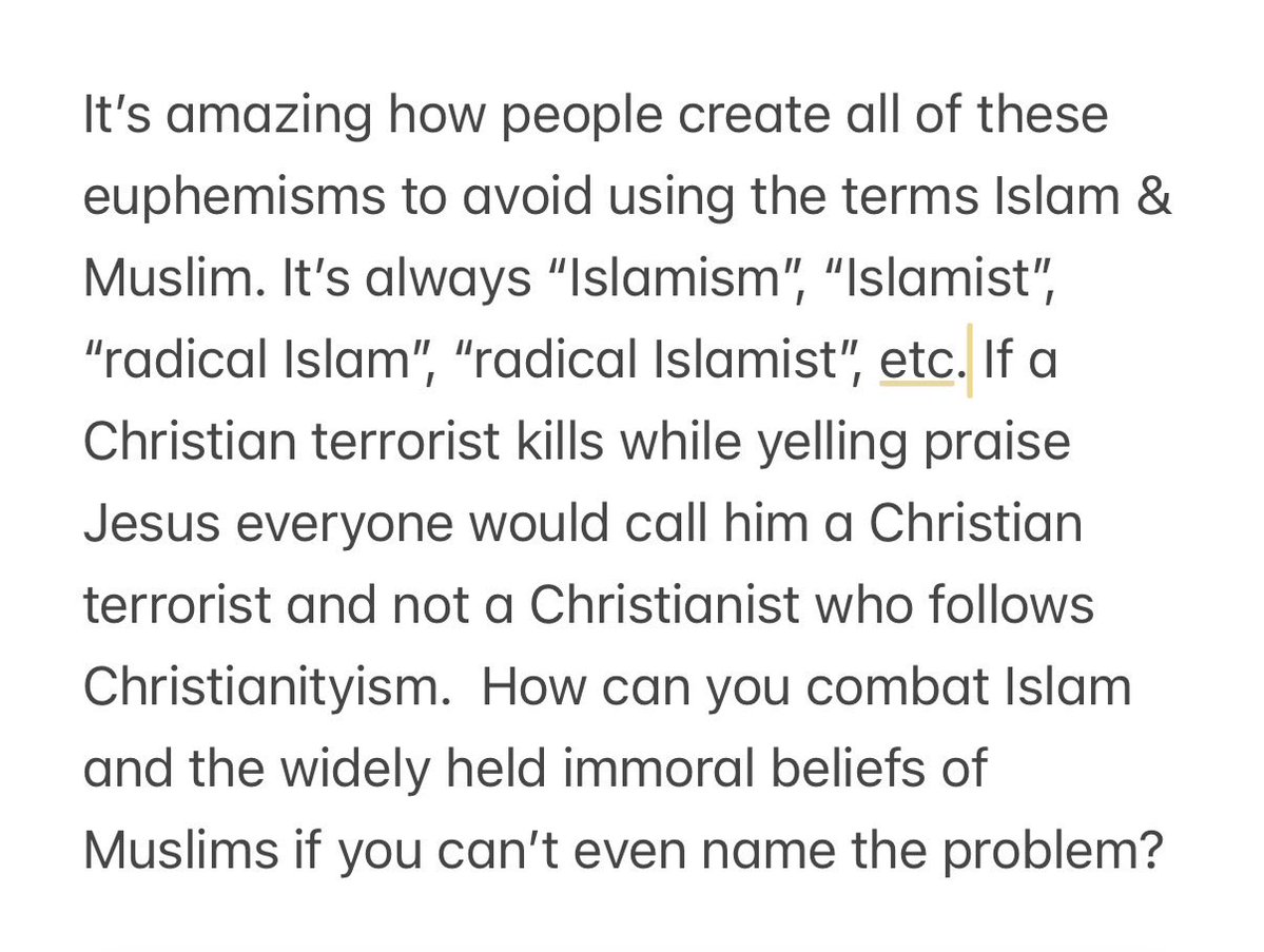 reasonvalues2's tweet photo. @VividProwess What the hell is “radical” Islam? https://t.co/8h6hAgTOfJ