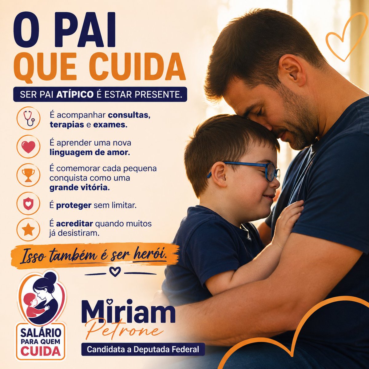 Miriampetrone's tweet photo. Hoje, minha homenagem é para os pais atípicos. 💙
Pais que cuidam, acompanham, protegem, lutam por direitos e celebram cada conquista.

Feliz Dia dos Pais! 💙
#PaisAtípicos #DiaDosPais #SalárioParaQuemCuida #CuidarTambémÉTrabalho #MiriamPetrone https://t.co/lbwbkFWkQq