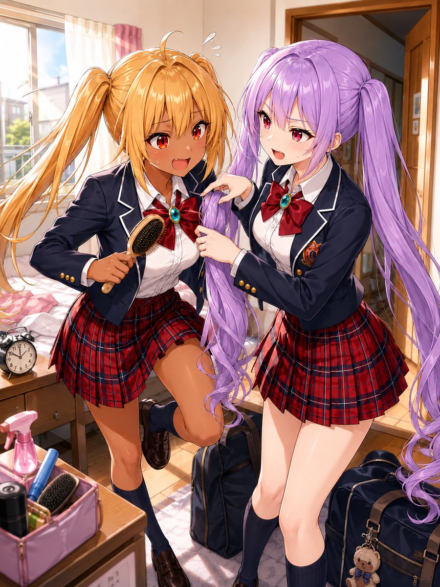 Yosshinng's tweet photo. おはようございます☀
今朝はののちさんからお借りした制服でイラスト作ってみました。学生さんは今夏休み中ですが昔は登校日なんてものがあったような？普通に忘れちゃったりしましたけど💦
#AIイラスト術師さんと繋がりたい https://t.co/b2LrD3UpyN