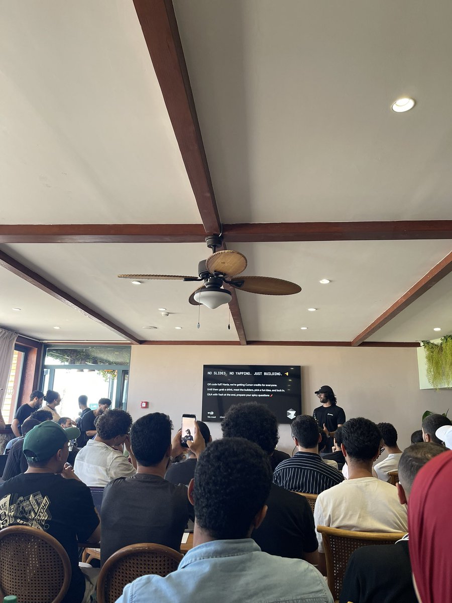 hzeghari47's tweet photo. YES an amazing first-ever Cafe @cursor_ai 🇲🇦 
Great conversations, inspiring builders, and lots of ideas shared at Wemeet ☕️💻

Big thanks to the team behind the scenes &amp; Yash Gaitonde for joining us and making the event special 🙏

#CafeCursor #Cursor #Casablanca https://t.co/jZSuEm5c9c