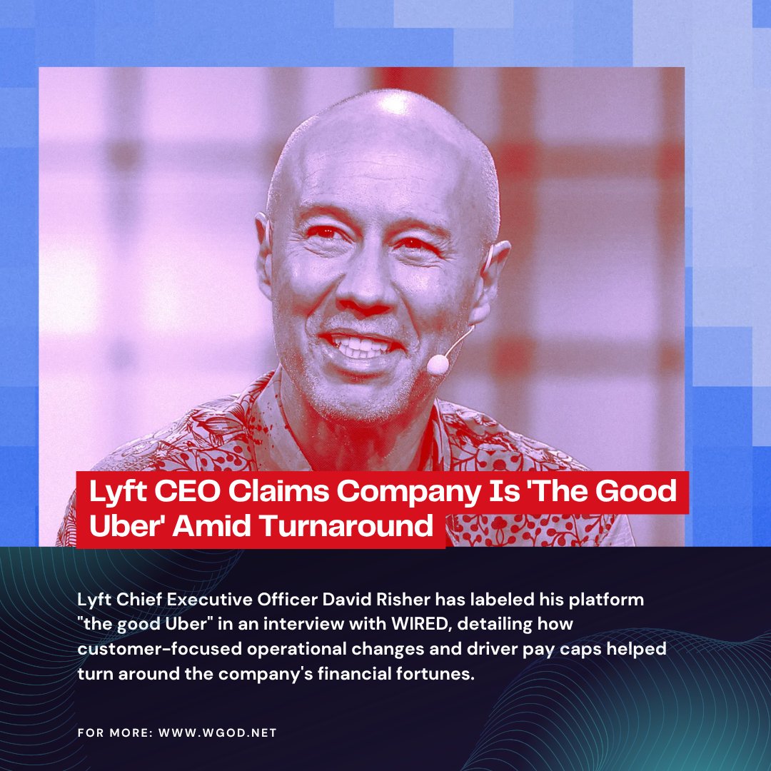 wgodnet's tweet photo. Lyft Chief Executive Officer David Risher has labeled his platform "the good Uber" in an interview with WIRED, detailing how customer-focused operational changes and driver pay caps helped turn around the company's financial fortunes.

FOR MORE: https://t.co/9mQ8IKwBMU https://t.co/suDcr44Xv4