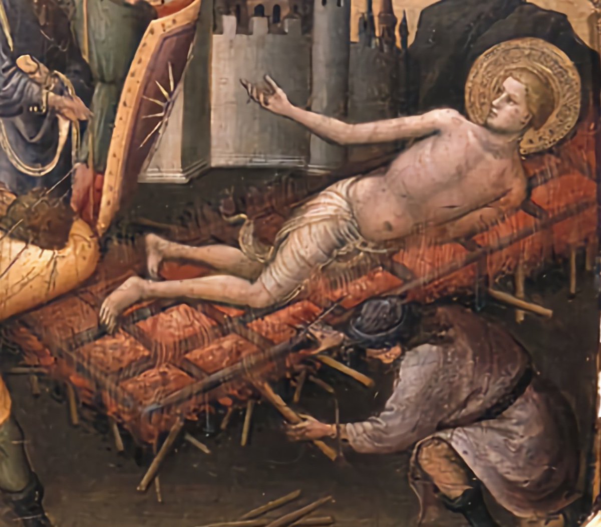 TempusFugit4016's tweet photo. Many conversions throughout Rome followed St. Lawrence's death, including those of several senators witnessing his execution.

He said to his tormentors: "You may now turn my body over; it is roasted enough on that side." And later: "My flesh is now roasted, you can eat of it." https://t.co/E833IjxV3F