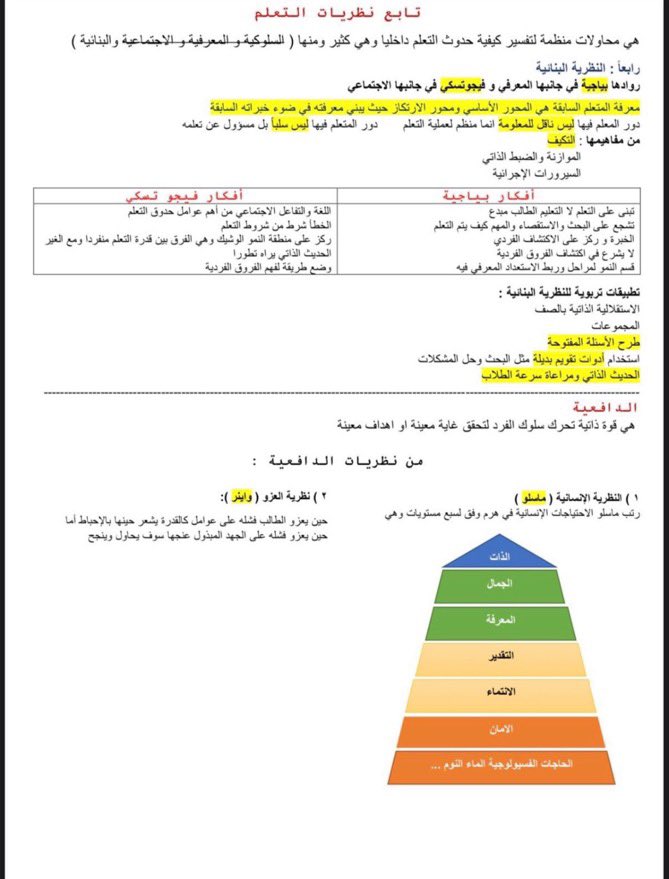 Abdullhaljedani's tweet photo. ملخص هام في اختبار #الرخصة_المهنية عام ( تربوي ):