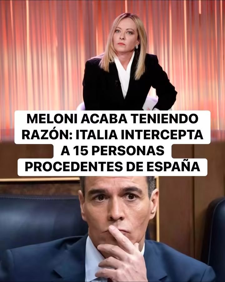 susana_bozzo's tweet photo. 🚨🇮🇹🇪🇸 | Italia interceptó a 15 personas procedentes de España que no cumplían los requisitos para ingresar al país, en medio de la fuerte disputa entre Giorgia Meloni y el Gobierno español por los controles fronterizos.

Las interceptaciones se registraron en Linate, Malpensa, Bolonia y Turín, después de que España rechazara la decisión italiana de reforzar los controles a viajeros procedentes de su territorio.

El episodio vuelve a poner bajo presión la disputa entre ambos gobiernos y alimenta el argumento de Meloni para mantener los controles reforzados.