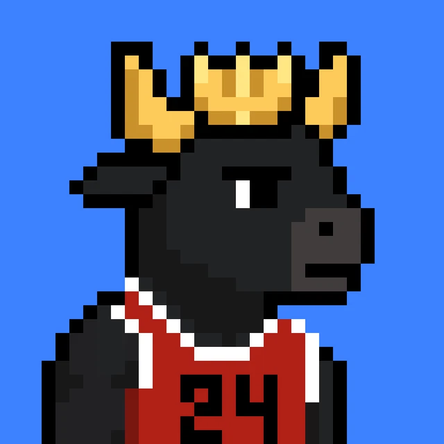 AmUnexpressed's tweet photo. @beef_hbar 

Crowned king of the herd, blacked out, and ballin’ in the #24 jersey.  

This pixel bull doesn’t just HODL… he dominates. 

 Who else is stacking🥩 BEEF🥩? https://t.co/COvWA7v9Jt